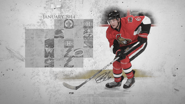 January 2014 Senators Calendar Wallpaper