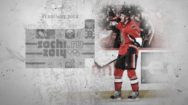 February 2014 Senators Calendar Wallpaper